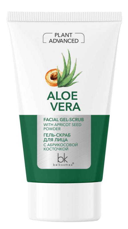 BelKosmex Plant Advanced Aloe Vera Face Scrub Gel with Apricot Kernel 120g